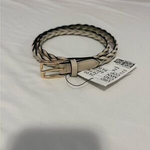 H&M Braided Tan Belt with Gold Buckle